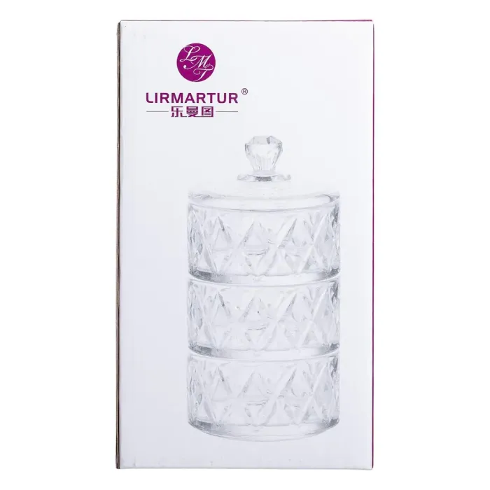 Конфета трехъярусная стеклянная с крышкой 10.5 см (HP-YH-19) - изображение 6