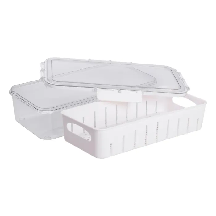 Контейнер для їжі герметичний 31х16х7.5 см судок для їжі пластиковий зі знімною підставкою 2 л Білий HP-27-12 (HP-27-12) - зображення 5