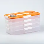 Контейнер для їжі багаторівневий для заморожування та зберігання продуктів у холодильнику 16.5 см Помаранчовий (HP50656P)