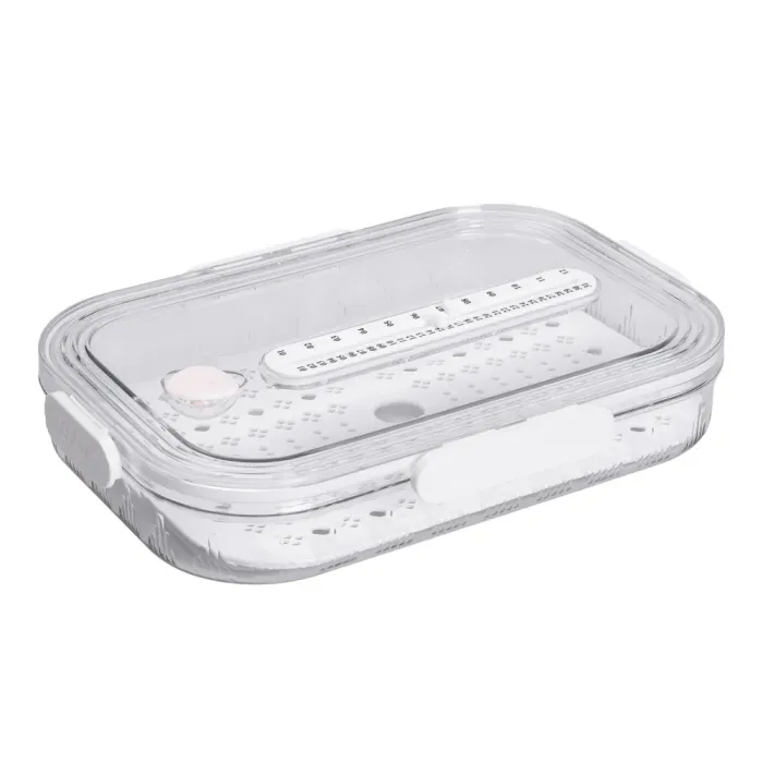 Контейнер для їжі пластиковий 32.5х22.5х6 см з індикатором дати та регулюванням вологості харчовий контейнер Білий HP-27-6 (HP-27-6) - зображення 1