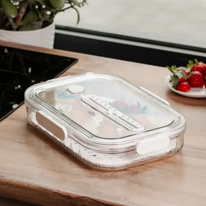 Контейнер для їжі пластиковий 32.5х22.5х6 см з індикатором дати та регулюванням вологості харчовий контейнер Білий HP-27-6 (HP-27-6) - зображення 4