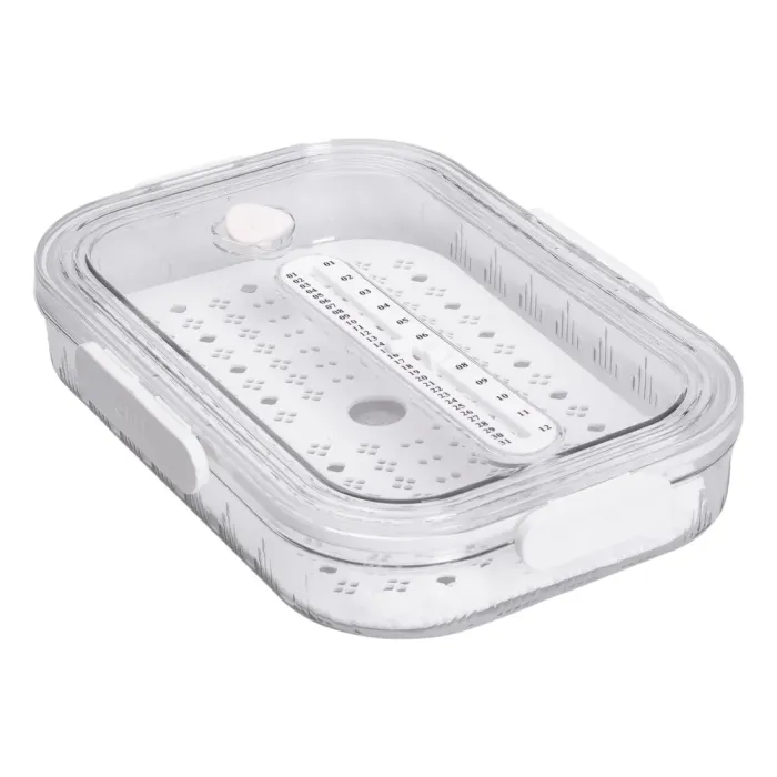 Контейнер для їжі пластиковий 32.5х22.5х6 см з індикатором дати та регулюванням вологості харчовий контейнер Білий HP-27-6 (HP-27-6) - зображення 5