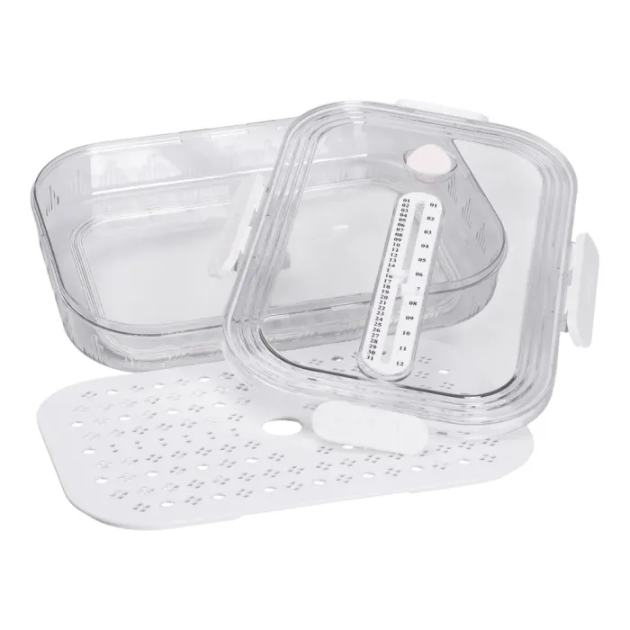 Контейнер для їжі пластиковий 32.5х22.5х6 см з індикатором дати та регулюванням вологості харчовий контейнер Білий HP-27-6 (HP-27-6) - зображення 9