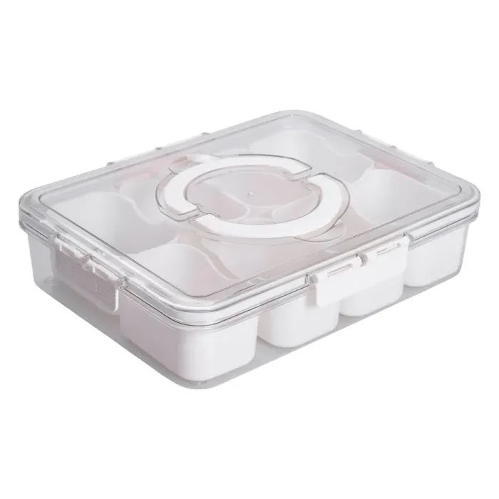 Контейнер для їжі з 8 відсіками 31х24х7 см судок для їжі пластиковий 2.5 л Білий HP-27-3 (HP-27-3) - изображение 1