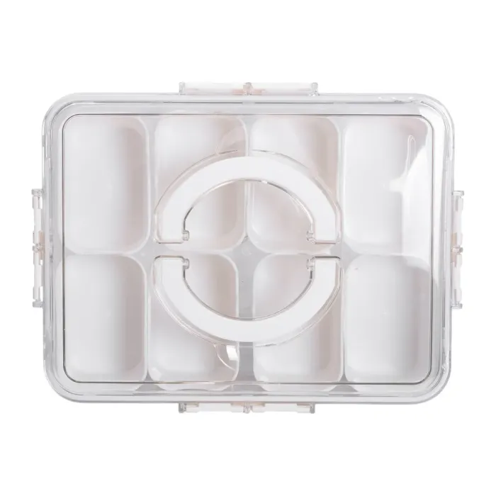 Контейнер для їжі з 8 відсіками 31х24х7 см судок для їжі пластиковий 2.5 л Білий HP-27-3 (HP-27-3) - изображение 3