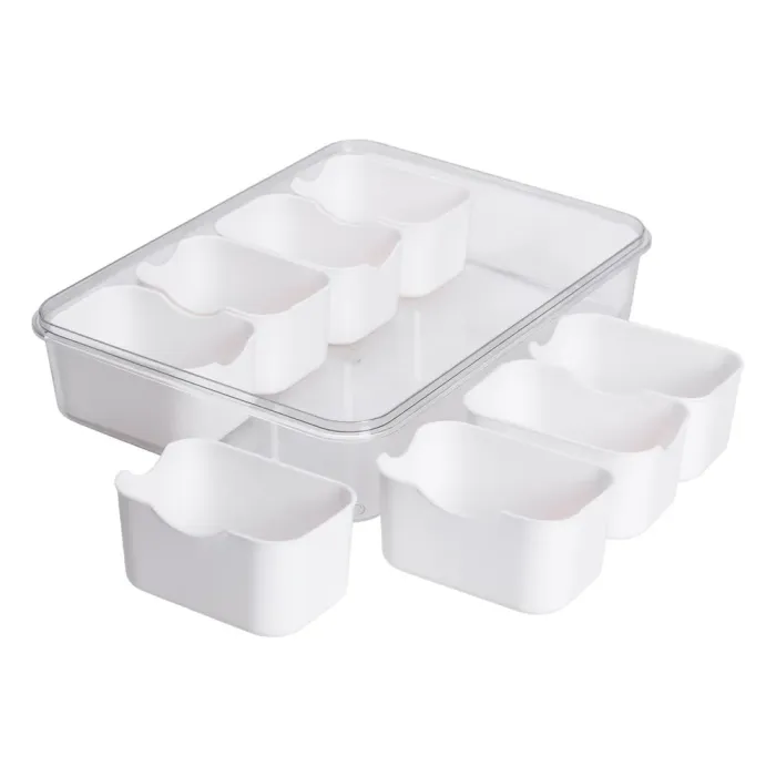 Контейнер для їжі з 8 відсіками 31х24х7 см судок для їжі пластиковий 2.5 л Білий HP-27-3 (HP-27-3) - изображение 4