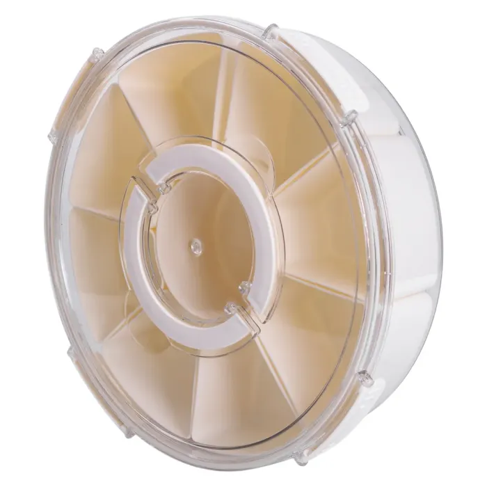 Контейнер для їжі з 9 відсіками пластиковий Ø29 см харчовий контейнер для зберігання їжі 3.5 л Бежевий HP-27-14 (HP-27-14) - зображення 1