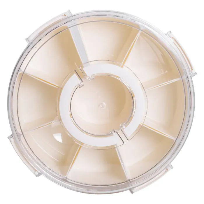 Контейнер для їжі з 9 відсіками пластиковий Ø29 см харчовий контейнер для зберігання їжі 3.5 л Бежевий HP-27-14 (HP-27-14) - зображення 10