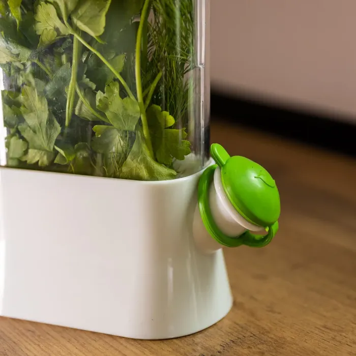 Контейнер для зберігання зелені у холодильнику 14×7×26 см ємність для зелені Білий (HP-DS2-1) - зображення 3