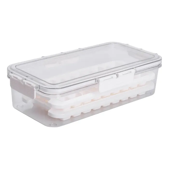 Контейнер для заморозки льоду з кришкою 72 відсіку 30.5х16х7.5 см харчовий контейнер пластиковий Бежевий HP-27-9 (HP-27-9) - изображение 1