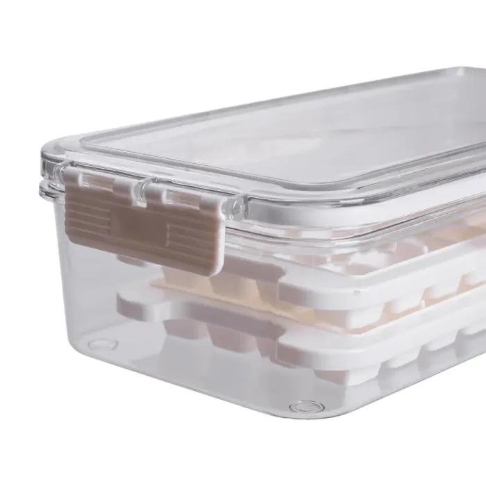 Контейнер для заморозки льоду з кришкою 72 відсіку 30.5х16х7.5 см харчовий контейнер пластиковий Бежевий HP-27-9 (HP-27-9) - изображение 8