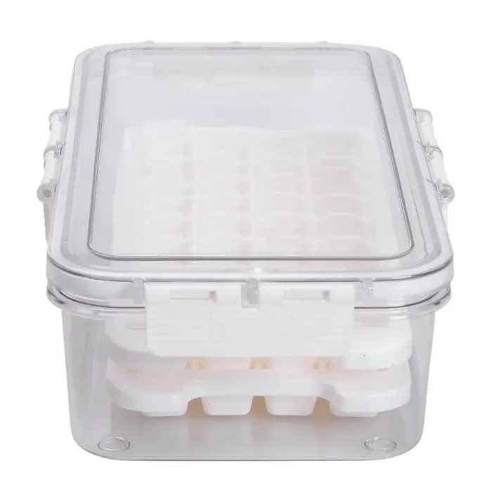 Контейнер для заморозки льоду з кришкою 72 відсіку 30.5х16х7.5 см харчовий контейнер пластиковий Бежевий HP-27-9 (HP-27-9) - изображение 9
