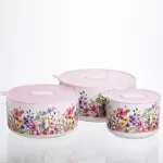 Контейнери для їжі порцелянові Flowers 9,5/13/15 см Yiwu TS-3P-2 (TS-3P-2)