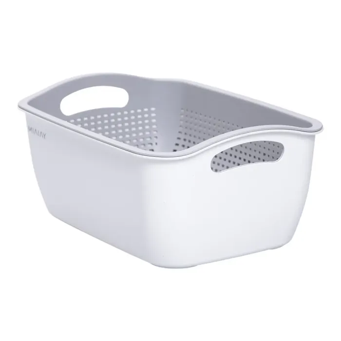 Кошик-друшлак 2 в 1 для миття овочів, фруктів і зелені 29,5×21×11 (см) Білий HP-45-6W (HP-45-6W) - изображение 1