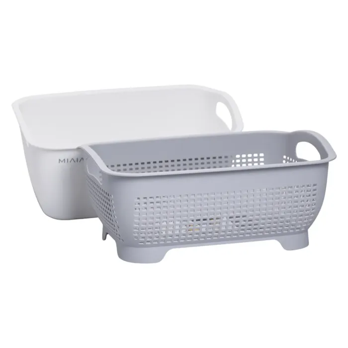 Кошик-друшлак 2 в 1 для миття овочів, фруктів і зелені 29,5×21×11 (см) Білий HP-45-6W (HP-45-6W) - изображение 2