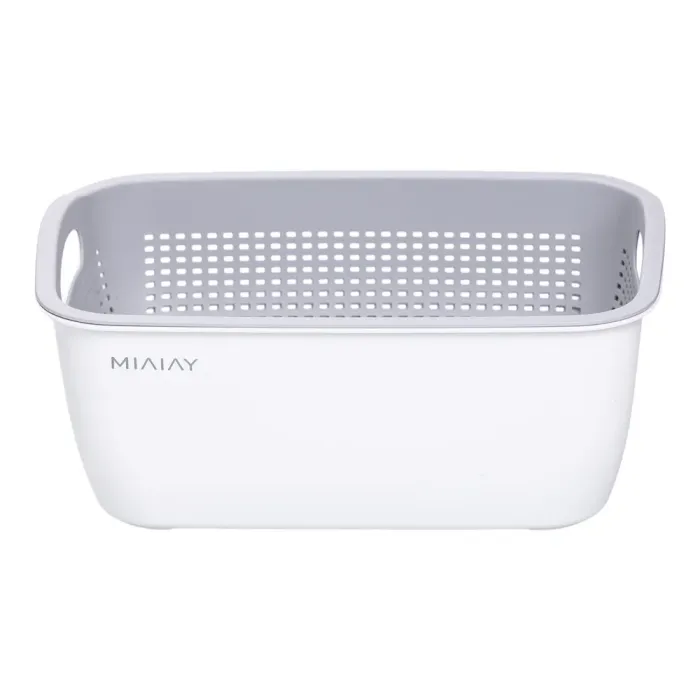 Кошик-друшлак 2 в 1 для миття овочів, фруктів і зелені 29,5×21×11 (см) Білий HP-45-6W (HP-45-6W) - изображение 5