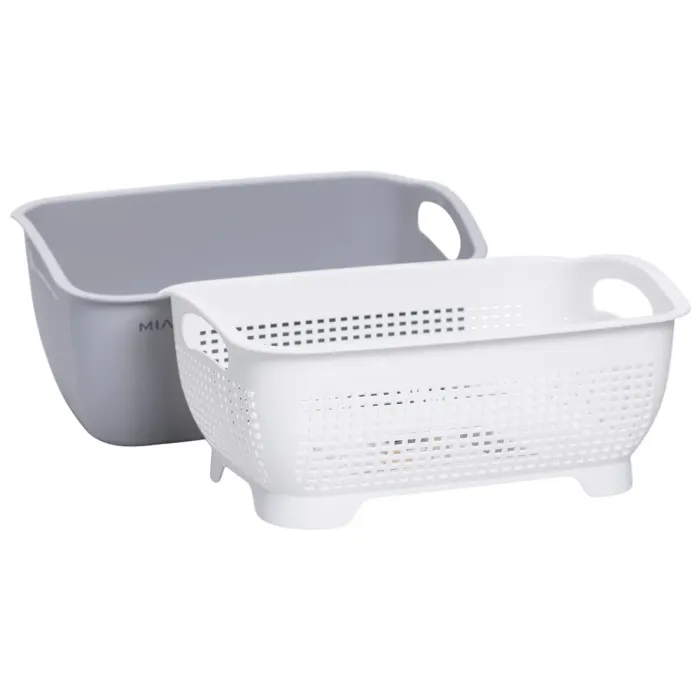 Кошик-друшлак 2 в 1 для миття овочів, фруктів і зелені 32×23×13 (см) Білий HP-45-5W (HP-45-5W) - изображение 2