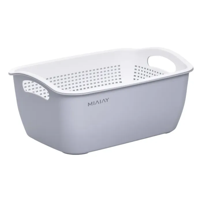 Кошик-друшлак 2 в 1 для миття овочів, фруктів і зелені 32×23×13 (см) Білий HP-45-5W (HP-45-5W) - изображение 3