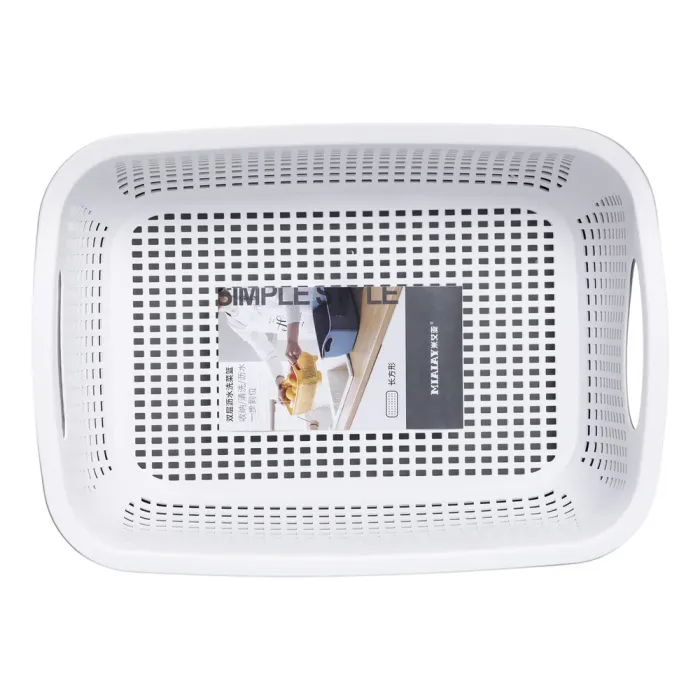 Кошик-друшлак 2 в 1 для миття овочів, фруктів і зелені 32×23×13 (см) Білий HP-45-5W (HP-45-5W) - изображение 4