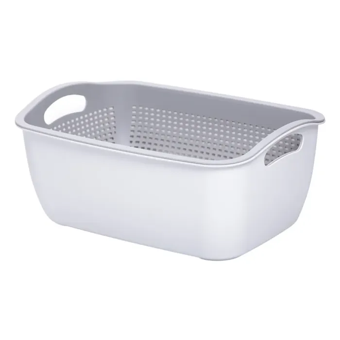 Кошик-друшлак 2 в 1 для миття овочів, фруктів і зелені 29,5×21×11 (см) Сірий HP-45-6G (HP-45-6G) - изображение 1