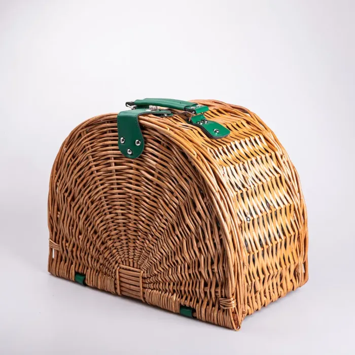 Кошик плетений для пікніка з посудом на 4 персони 41х31х22 см набір посуду туристичний для кемпінгу (HP-ZQ-2) - изображение 9