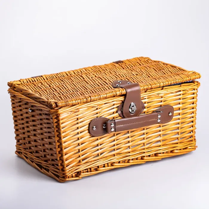 Кошик плетений для пікніка з посудом на 4 персони 42х28х20 см набір посуду туристичний для кемпінгу (HP-ZQ-1) - изображение 8