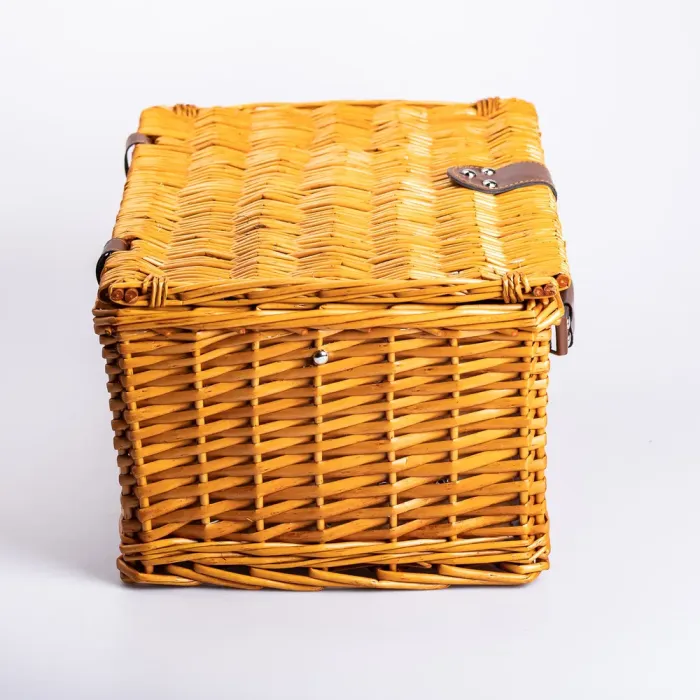 Кошик плетений для пікніка з посудом на 4 персони 42х28х20 см набір посуду туристичний для кемпінгу (HP-ZQ-1) - изображение 9