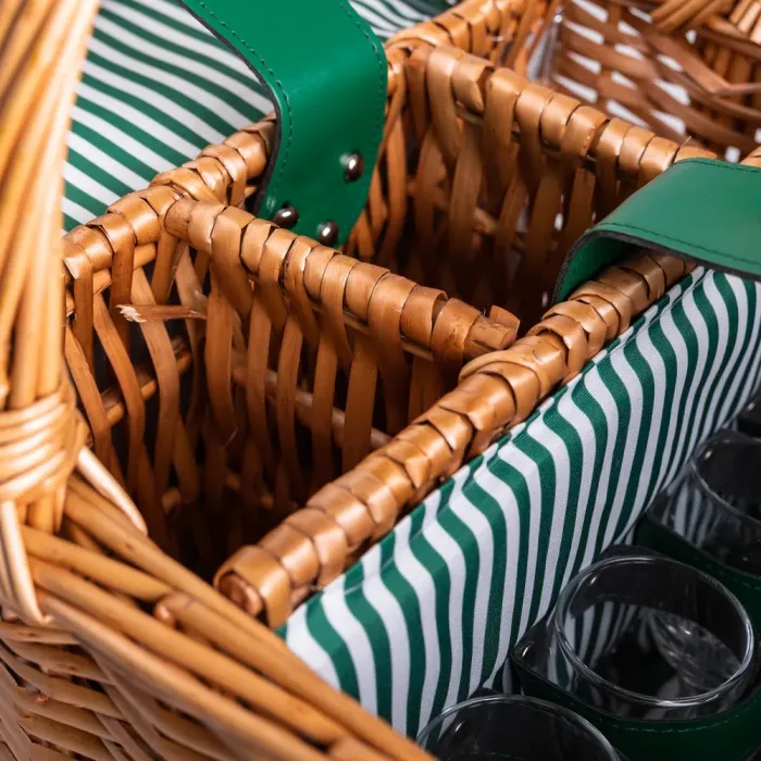 Кошик плетений для пікніка з посудом на 4 персони 48х33х43 см набір посуду туристичний для кемпінгу (HP-ZQ-3) - изображение 5