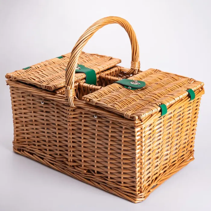 Кошик плетений для пікніка з посудом на 4 персони 48х33х43 см набір посуду туристичний для кемпінгу (HP-ZQ-3) - изображение 7