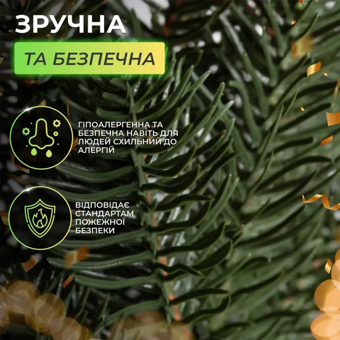 Хвойная литая гирлянда 2 м зеленая ветка елки (KOS-HVO12) - изображение 14