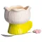 Креманка порцелянова з ложкою у формі квітки 300 (мл) креманка для десертів, морозива та желе Жовтий FM-42BE (FM-42BE)
