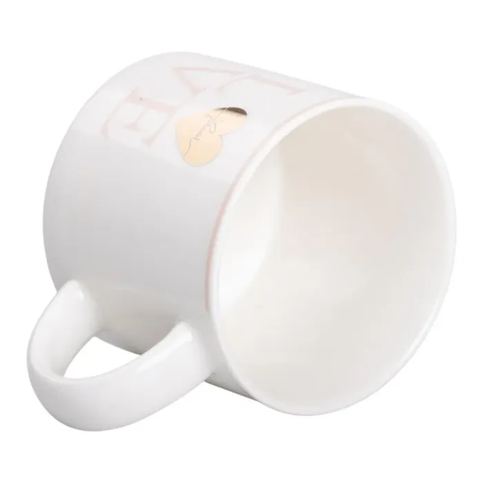 Чашка керамічна 350 (мл) для кави та чаю Love Біла RX-N240126WL (RX-N240126WL) - зображення 3