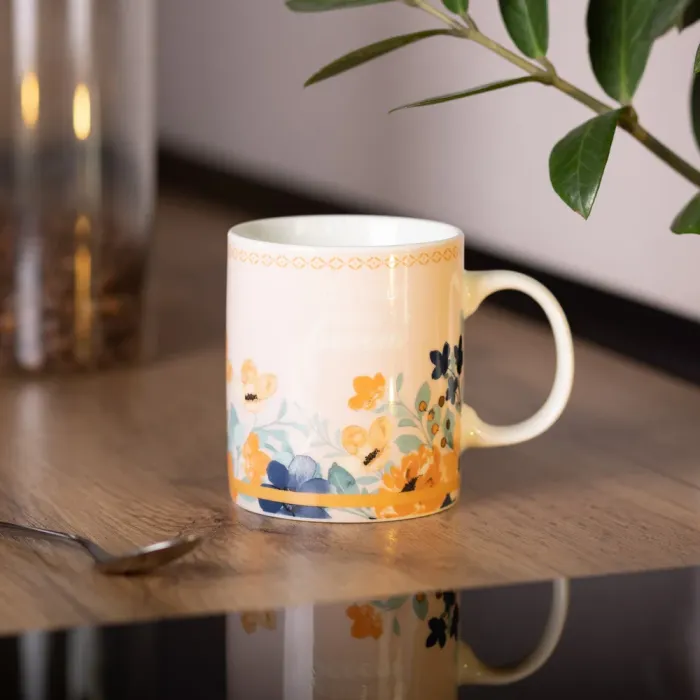 Кружка керамическая с цветочным принтом 400 (мл) для чая и кофе (RX-N240139CR) - изображение 4
