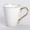 Кружка керамічна із золотим обідком та позолоченою ручкою 320 (мл) Біла (RX-N240624W)