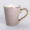 Кружка керамічна із золотим обідком та позолоченою ручкою 320 (мл) Кремова (RX-N240624CR)