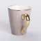 Кружка керамічна із золотим обідком та позолоченою ручкою 320 (мл) Кремова (RX-N240624CR)
