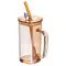 Скляна чашка з кришкою і трубочкою 280 (мл) HP-19-53GLD (HP-19-53GLD)