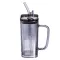 Кружка скляна з кришкою та трубочкою 280 (мл) чашка з трубочкою та кришкою на подарунок HP-19-52 (HP-19-52)