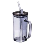 Кружка скляна з кришкою та трубочкою 280 (мл) чашка з трубочкою та кришкою на подарунок HP-19-53 (HP-19-53)