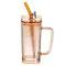 Кружка скляна з кришкою та трубочкою 280 (мл) чашка з трубочкою та кришкою на подарунок HP-19-51 (HP-19-51)