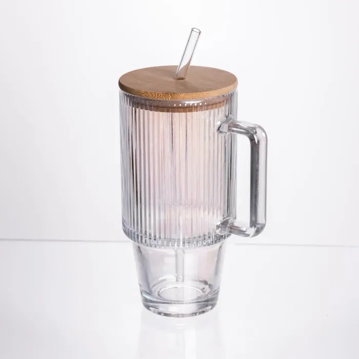 Кружка скляна з кришкою і трубочкою 750 (мл) HP-19-49 (HP-19-49) - зображення 2