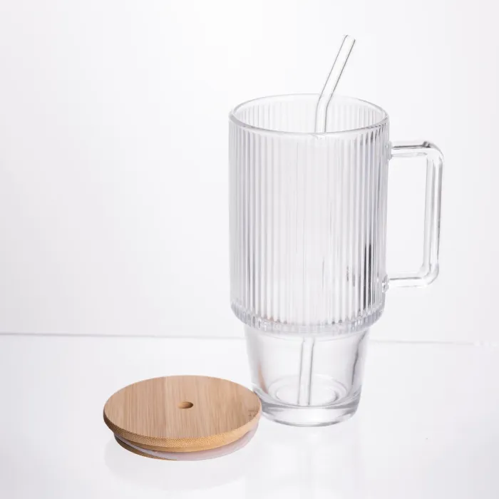 Кружка скляна з кришкою і трубочкою 750 (мл) HP-19-48 (HP-19-48) - зображення 3