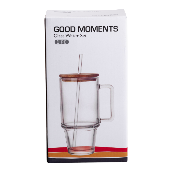 Кружка скляна з кришкою та трубочкою 750 (мл) Сірий HP-19-50 (HP-19-50) - зображення 6