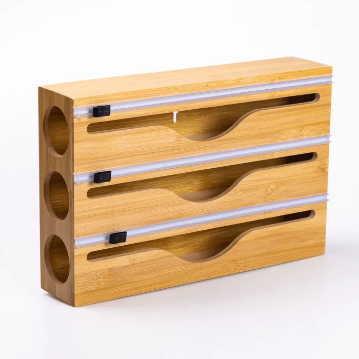 Кухонний тримач органайзер для харчової плівки 33.3х21.8х7 см диспенсер на 3 відділення (HP-DS1-1) - изображение 2