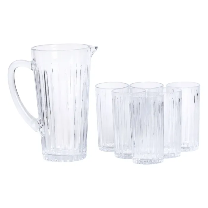 Глечик 1.2 літра зі склянками 6 штук по 320 мл графин для компоту соку води лимонаду HP-19-5 (HP-19-5) - изображение 1