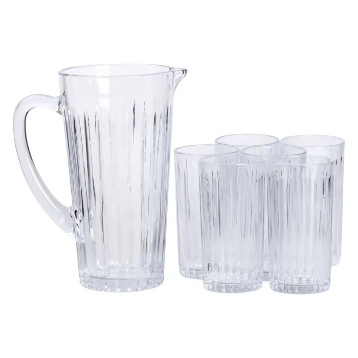 Глечик 1.2 літра зі склянками 6 штук по 320 мл графин для компоту соку води лимонаду HP-19-5 (HP-19-5) - изображение 5