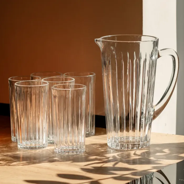 Глечик 1.2 літра зі склянками 6 штук по 320 мл графин для компоту соку води лимонаду HP-19-5 (HP-19-5) - изображение 7