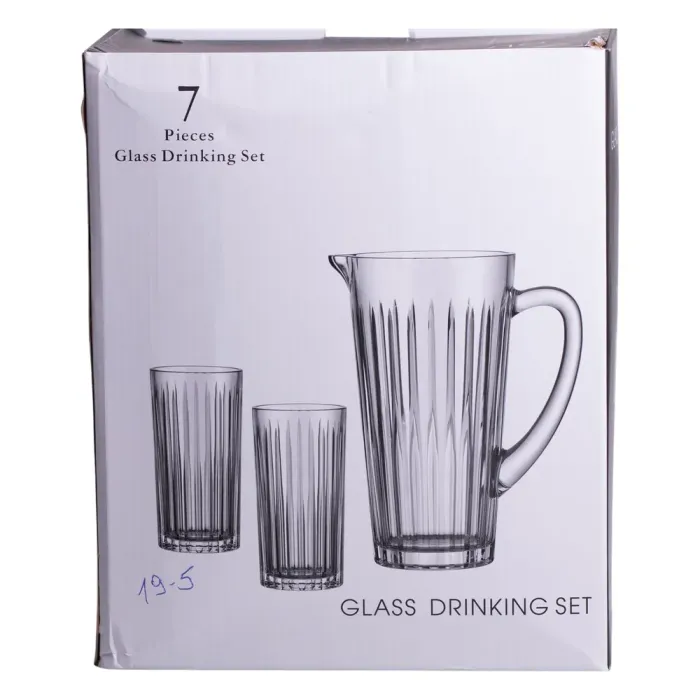 Глечик 1.2 літра зі склянками 6 штук по 320 мл графин для компоту соку води лимонаду HP-19-5 (HP-19-5) - изображение 8