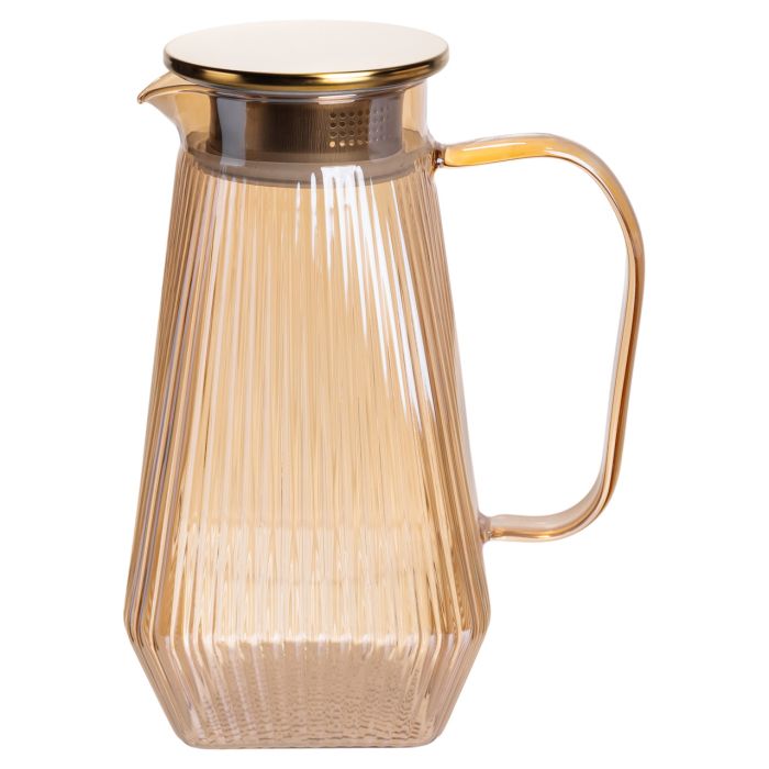 Глечик 1.8 л зі склянками 6 штук по 200 (мл) графин для компоту соку води лимонаду глечик для напоїв Коричневий HP-19-39 (HP-19-39) - изображение 3