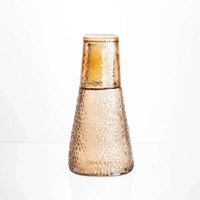 Глечик 1 літр зі склянкою 1 (шт) 200 (мл) графин для компоту соку води лимонаду глечик для напоїв Коричневий HP-19-PYF-4 (HP-19-PYF-4) - зображення 2